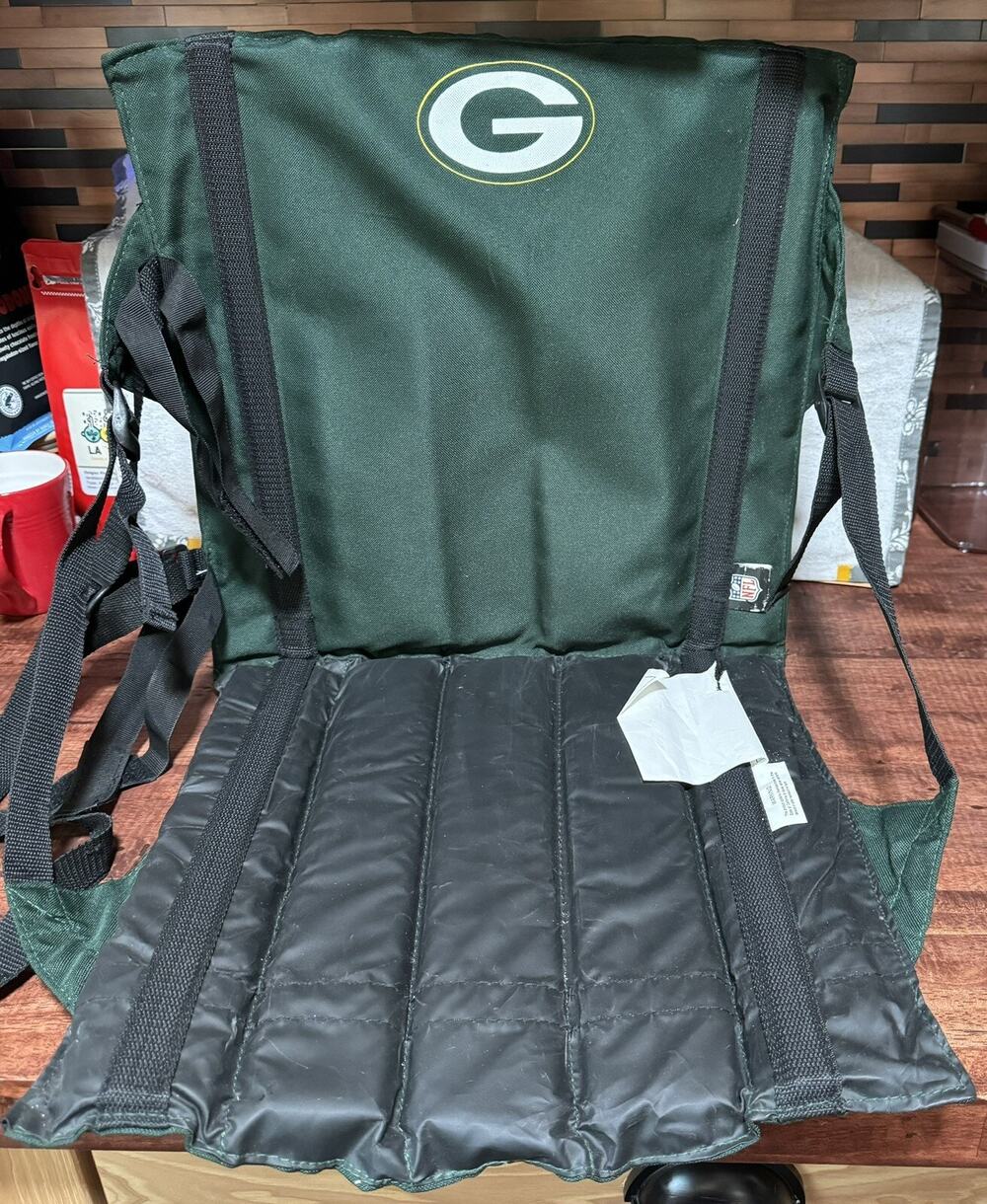 Green Bay Packers Coleman Stadium Seat Roll Up Padded Cushion Seat
